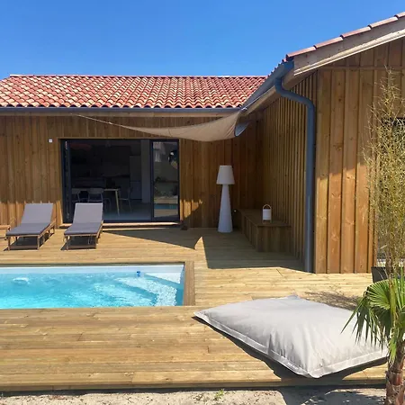 Villa Maison En Bois Avec Piscine Proche De La Lit-et-Mixe